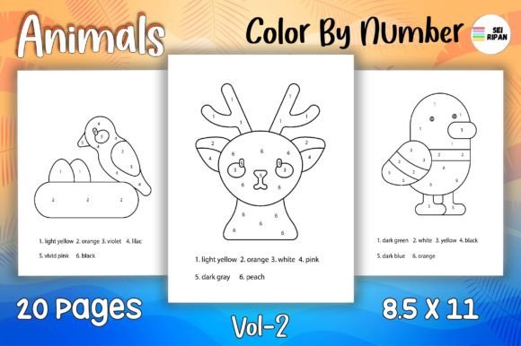 Animals Color by Number Page for Kids 03: A Practical Creative Asset