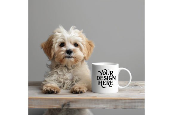 Bring Your Brand to Life with Dog with Empty Mug White Color Mockup 2