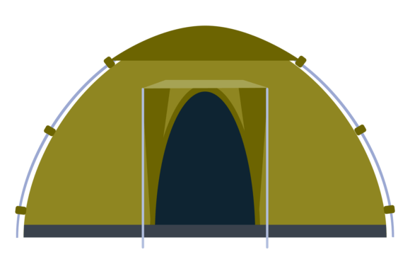 Camping Tent: Green Nature Travel Color for Modern Design