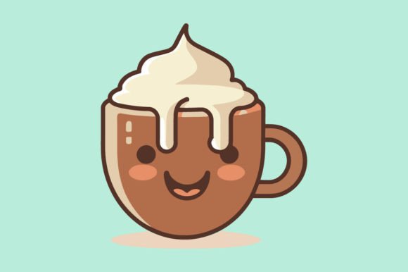 Cute Hot Chocolate Flat Color Vector: A Cozy Design Essential