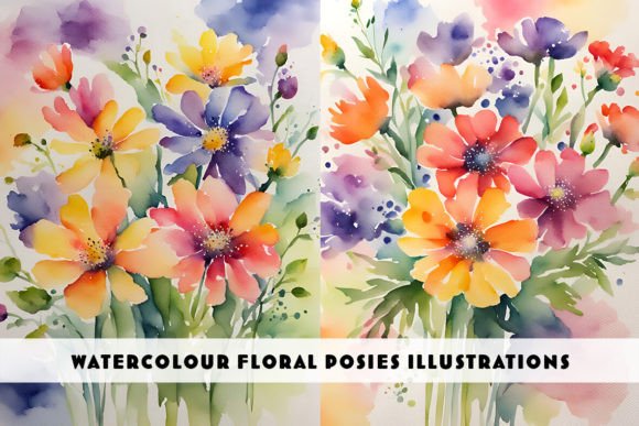 Floral Posies Watercolour Duo: A Creative Asset for Every Project