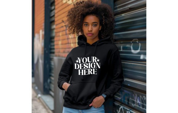 Gildan 18500 Hoodie Woman Black Color Mo: A Professional Mockup