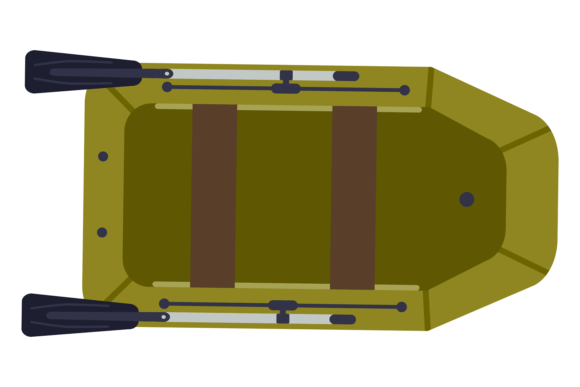Inflatable Boat Color Icon: A River Fishing Vector for Modern Branding