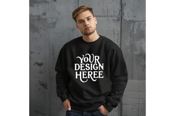 Master Your Mockups with the Gildan 18000 Sweatshirt Man Black Color