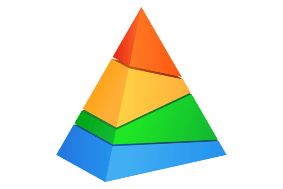 Master Your Visual Hierarchy with the 3D Pyramid Chart: Color Layer Business D