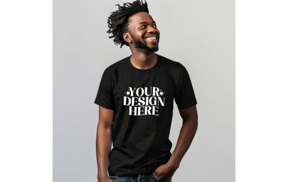 Next Level 6210 Man Black Color Mockup: Elevate Your T-Shirt Designs