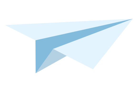 Origami Plane Color Icon: Flying Paper M for Modern Design