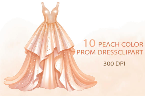Peach Color Floral Wedding Dress Clipart: A Designer's Guide