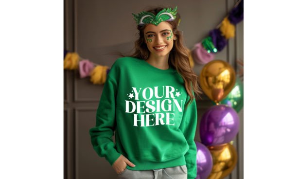 Woman, Empty Sweatshirt Color Green Mard: Your New Go-To Design Mockup